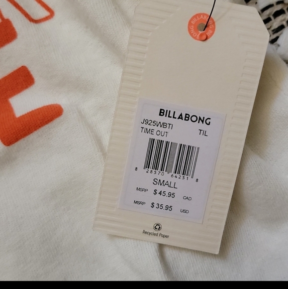Billabong White Another Groove Tee Size S - Picture 4 of 6